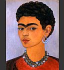 Frida Paintings - Self Portrait with Curly Hair by Frida Kahlo